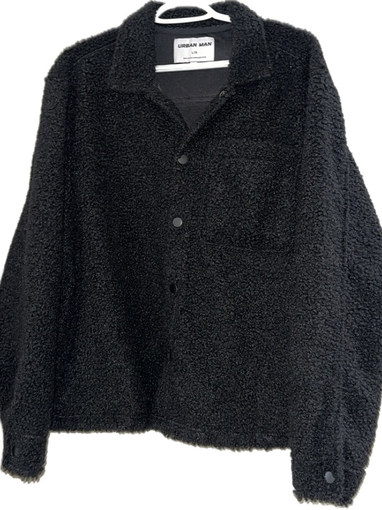 Urban Man Other - Urban Planet Black Sherpa Button-Up Jacket